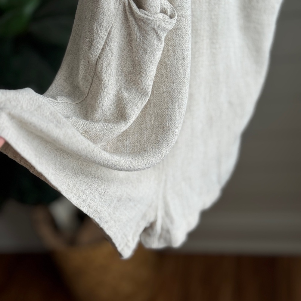 Umgee Cream Linen Cotton Romper Jumpsuit - Picture 9 of 9